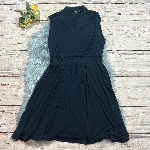 Of Mercer Teal Park Place Swing Mini Dress - Picture 2 of 10